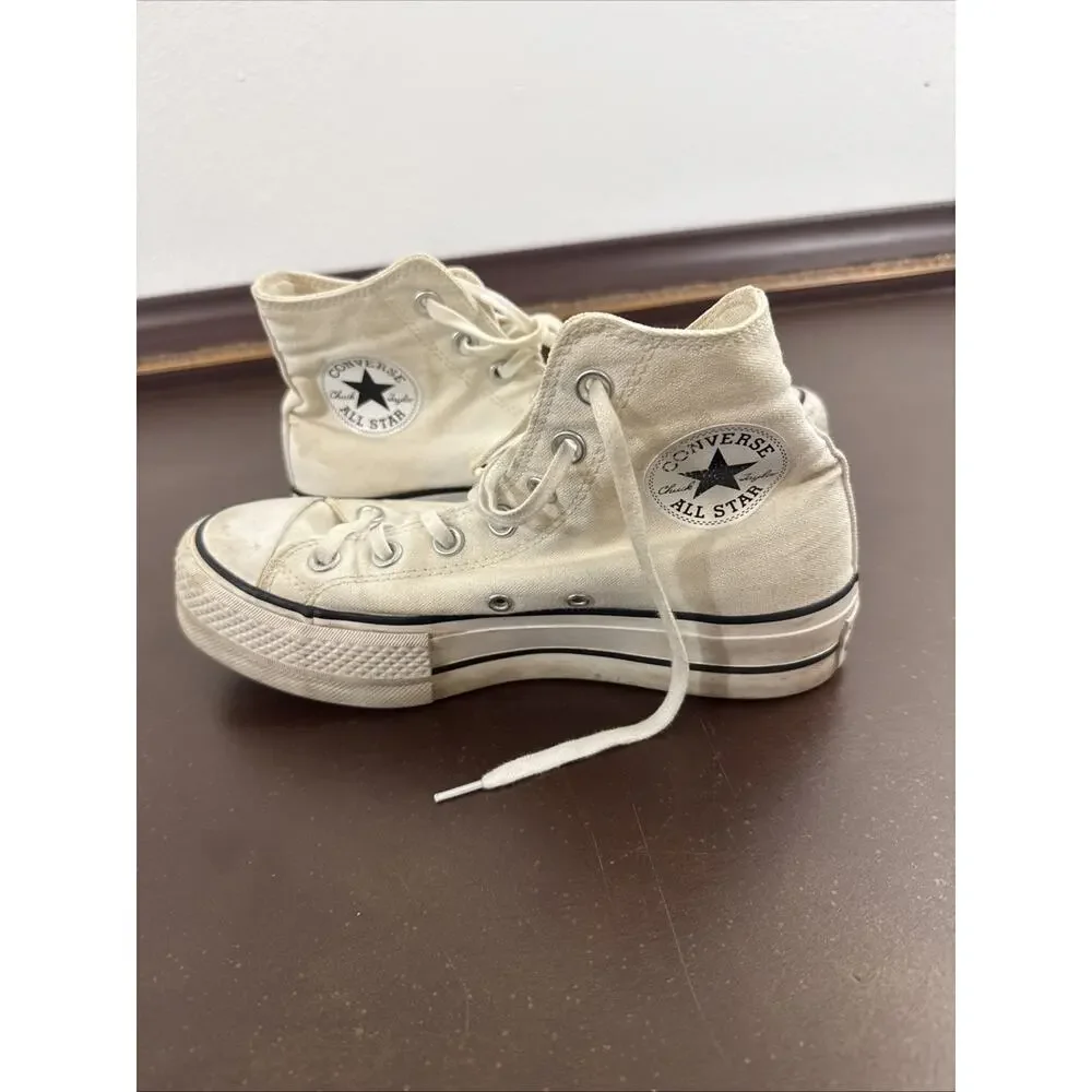 Converse Chuck Taylor All Star High Top White Canvas Lace-Up Sneakers 7